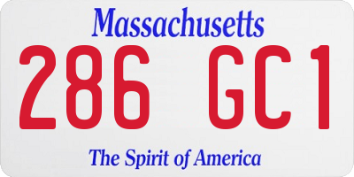 MA license plate 286GC1