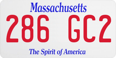 MA license plate 286GC2