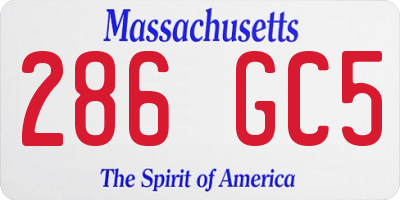 MA license plate 286GC5