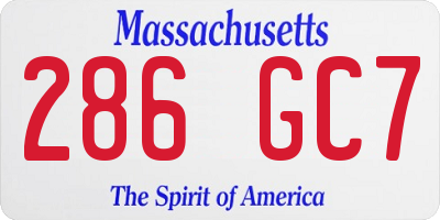 MA license plate 286GC7