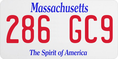 MA license plate 286GC9