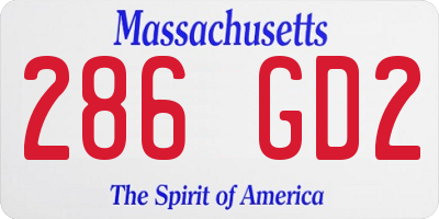 MA license plate 286GD2