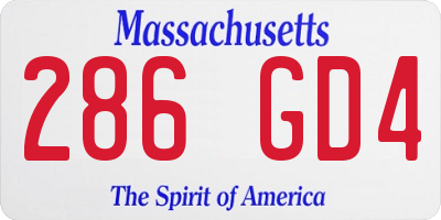 MA license plate 286GD4
