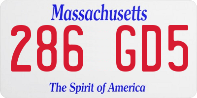 MA license plate 286GD5