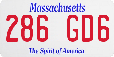 MA license plate 286GD6