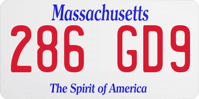 MA license plate 286GD9