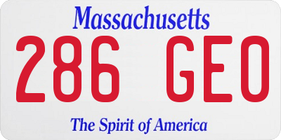 MA license plate 286GE0