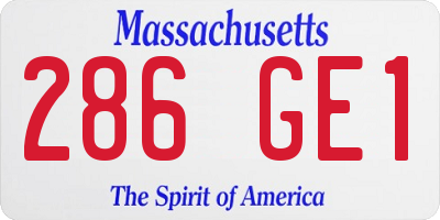 MA license plate 286GE1