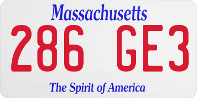 MA license plate 286GE3