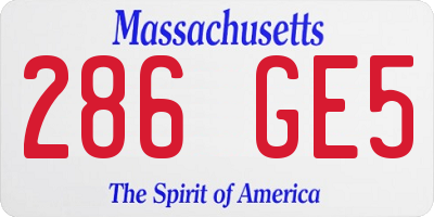 MA license plate 286GE5