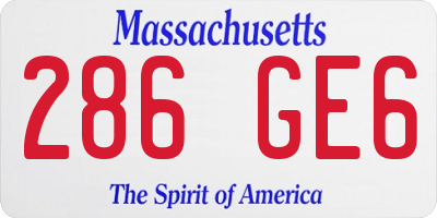 MA license plate 286GE6