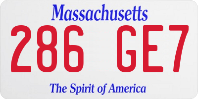 MA license plate 286GE7