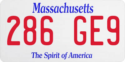 MA license plate 286GE9