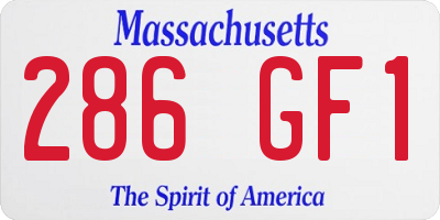 MA license plate 286GF1
