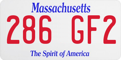 MA license plate 286GF2