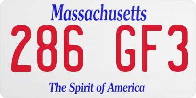 MA license plate 286GF3