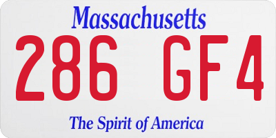 MA license plate 286GF4