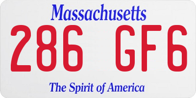 MA license plate 286GF6