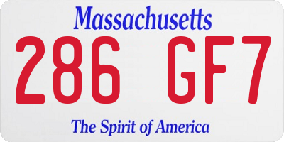MA license plate 286GF7
