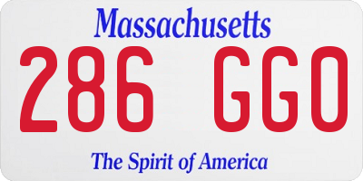 MA license plate 286GG0