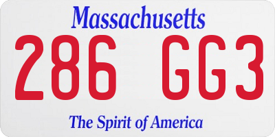 MA license plate 286GG3