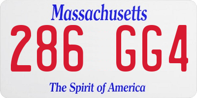MA license plate 286GG4
