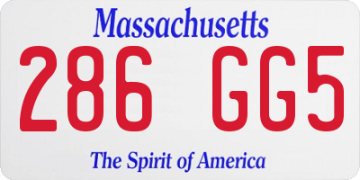 MA license plate 286GG5