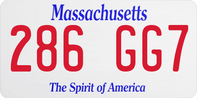 MA license plate 286GG7