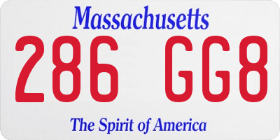 MA license plate 286GG8