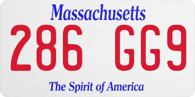MA license plate 286GG9