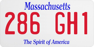 MA license plate 286GH1