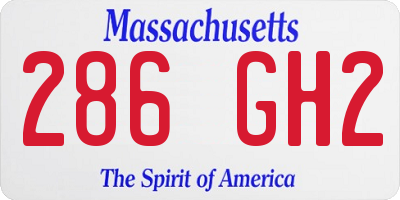 MA license plate 286GH2