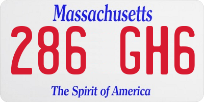 MA license plate 286GH6