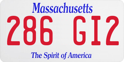 MA license plate 286GI2
