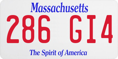 MA license plate 286GI4
