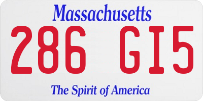 MA license plate 286GI5