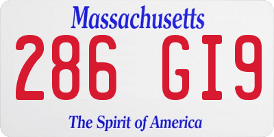MA license plate 286GI9