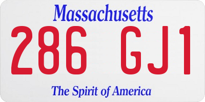 MA license plate 286GJ1