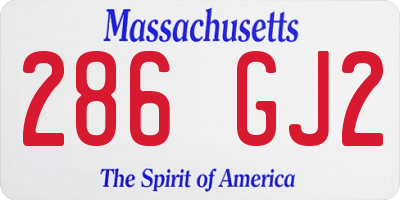 MA license plate 286GJ2