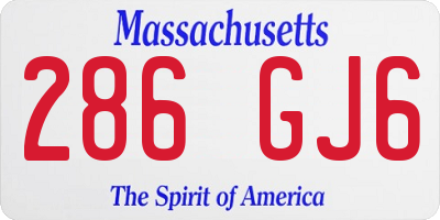 MA license plate 286GJ6