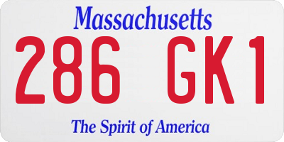 MA license plate 286GK1