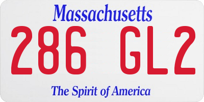 MA license plate 286GL2