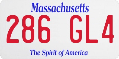MA license plate 286GL4