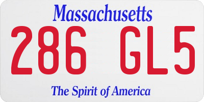 MA license plate 286GL5