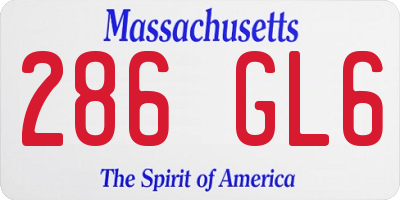 MA license plate 286GL6