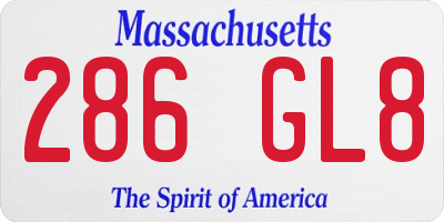 MA license plate 286GL8