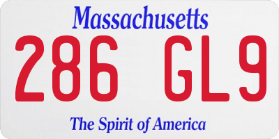 MA license plate 286GL9