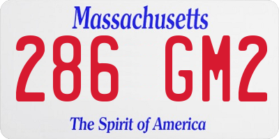 MA license plate 286GM2