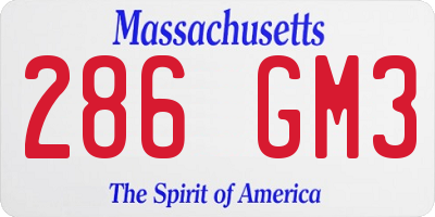 MA license plate 286GM3