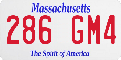 MA license plate 286GM4